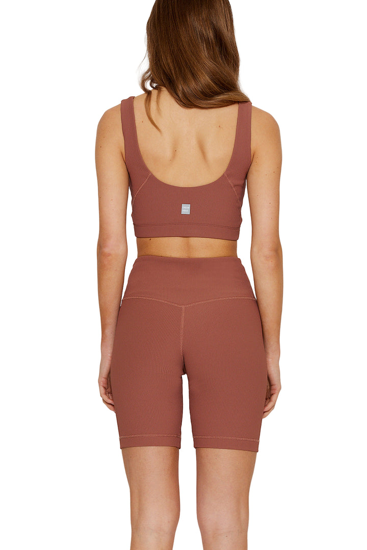 Cream Yoga Harper rose taupe biker shorts - rose taupe - Back View