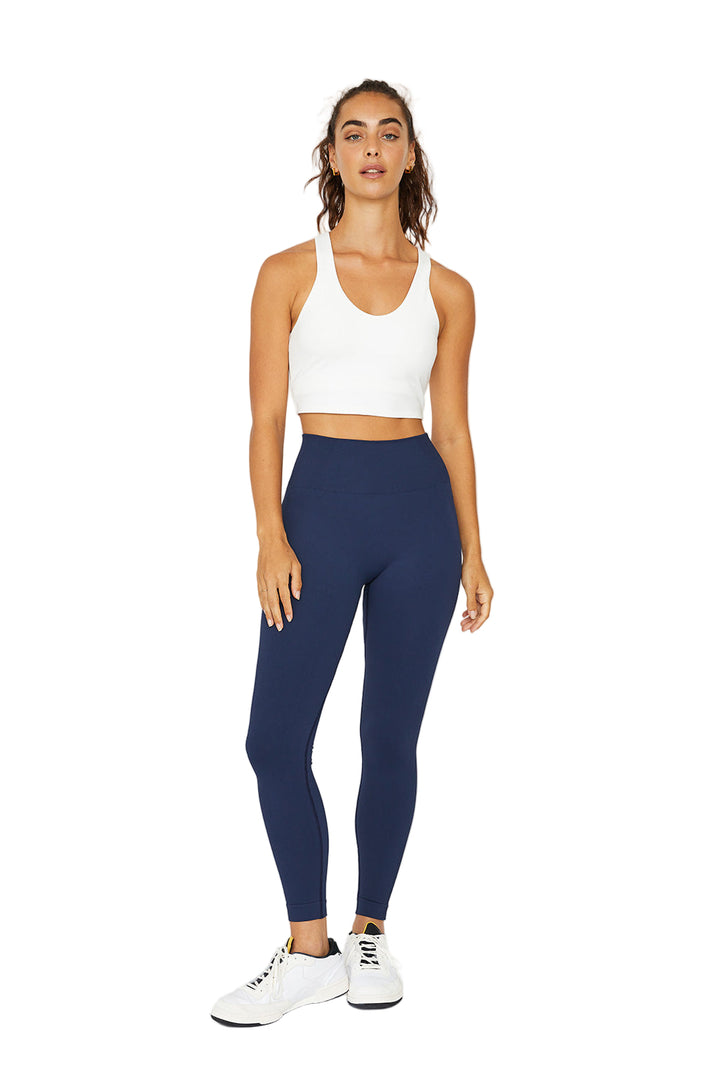 Cream Yoga Haylee seamless legging - Navy - Front Full View