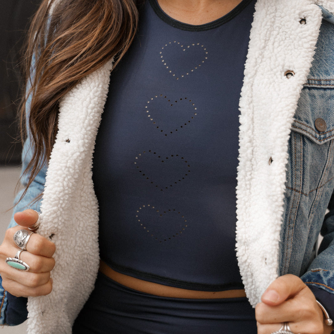 Heart Laser Navy Mermaid Tank ♡