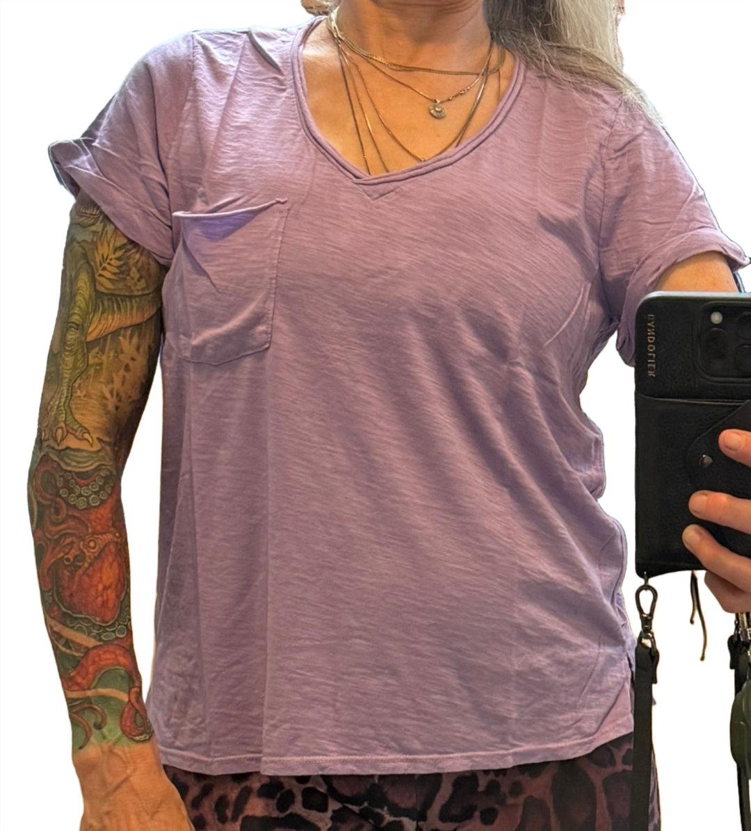 TLA Lars V-Neck Tee Shirt with Pocket Tee - Regular, Petite & Plus