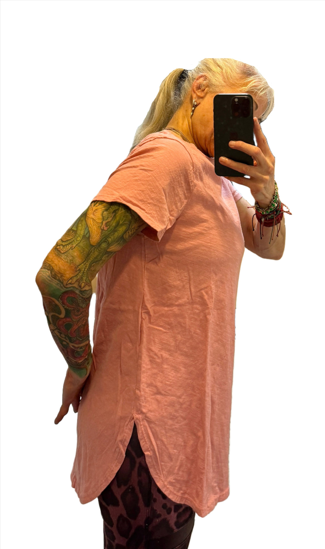 TLA Slim Shirttail Crew Neck Tee and Petite and Plus