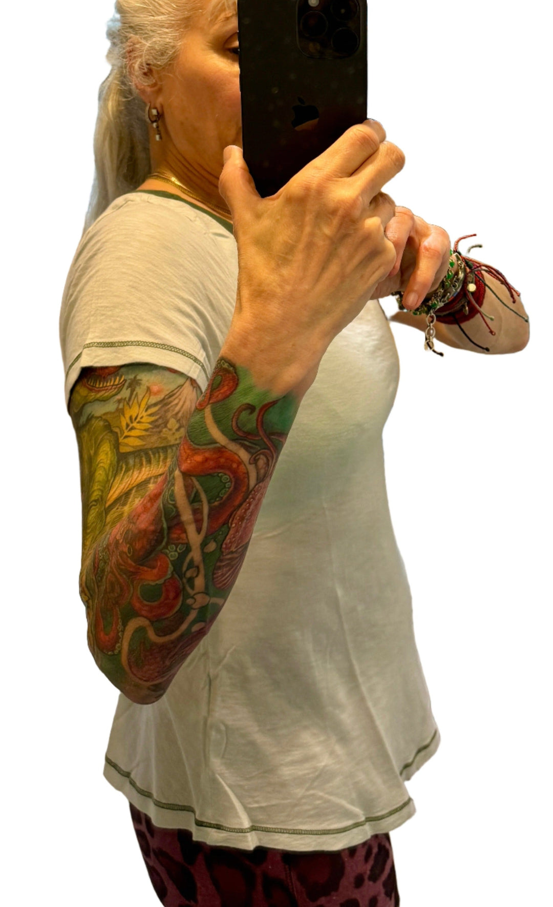 Side view Mint Green TLA Tee Ringer