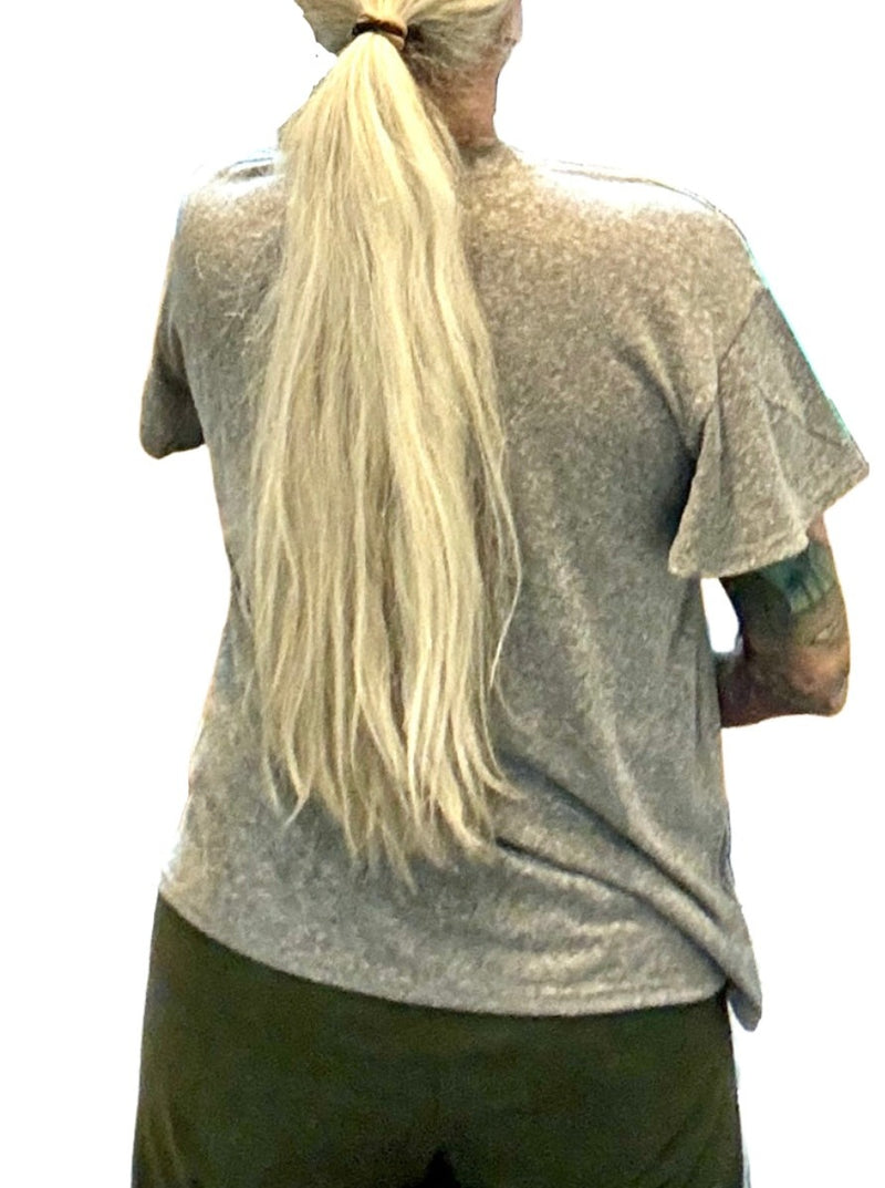 Rear Shot Deep V neck Tee TLA Heather Grey