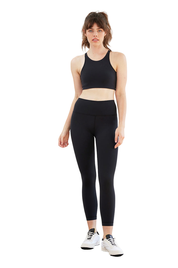 Cream Yoga Jaylyn high-neck sports bra- Black - Front Full View
