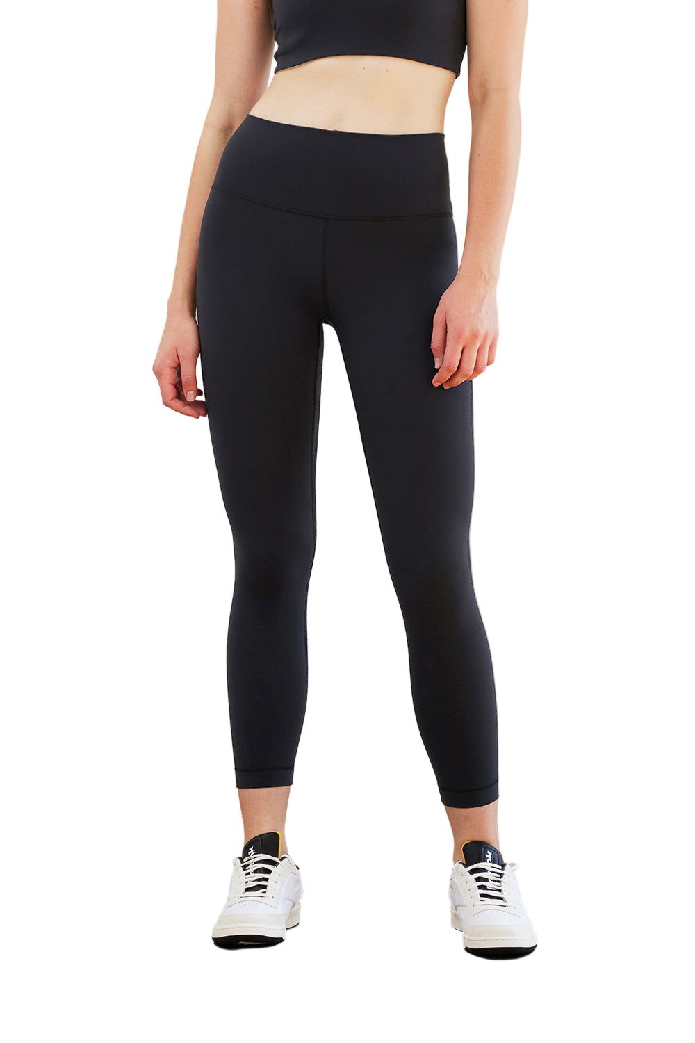 Cream Yoga Jenn 7/8 length legging - Black - Front View