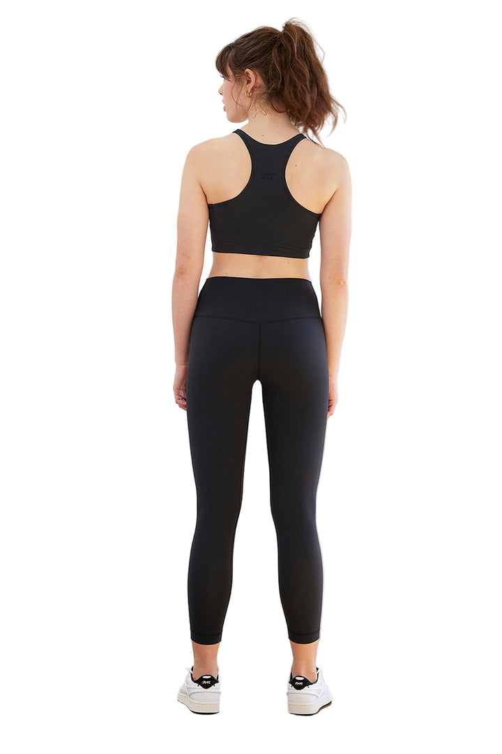 Cream Yoga Jenn 7/8 length legging - Black - Back Full View