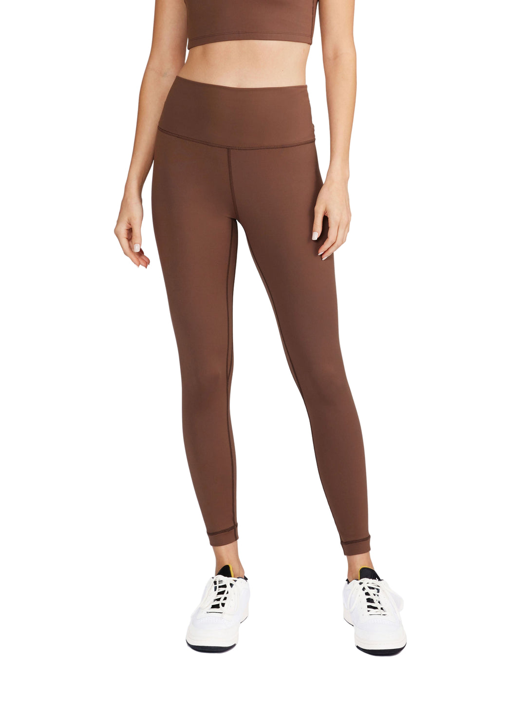 Cream Yoga Jenn 7/8 length legging - Mocha - Front View