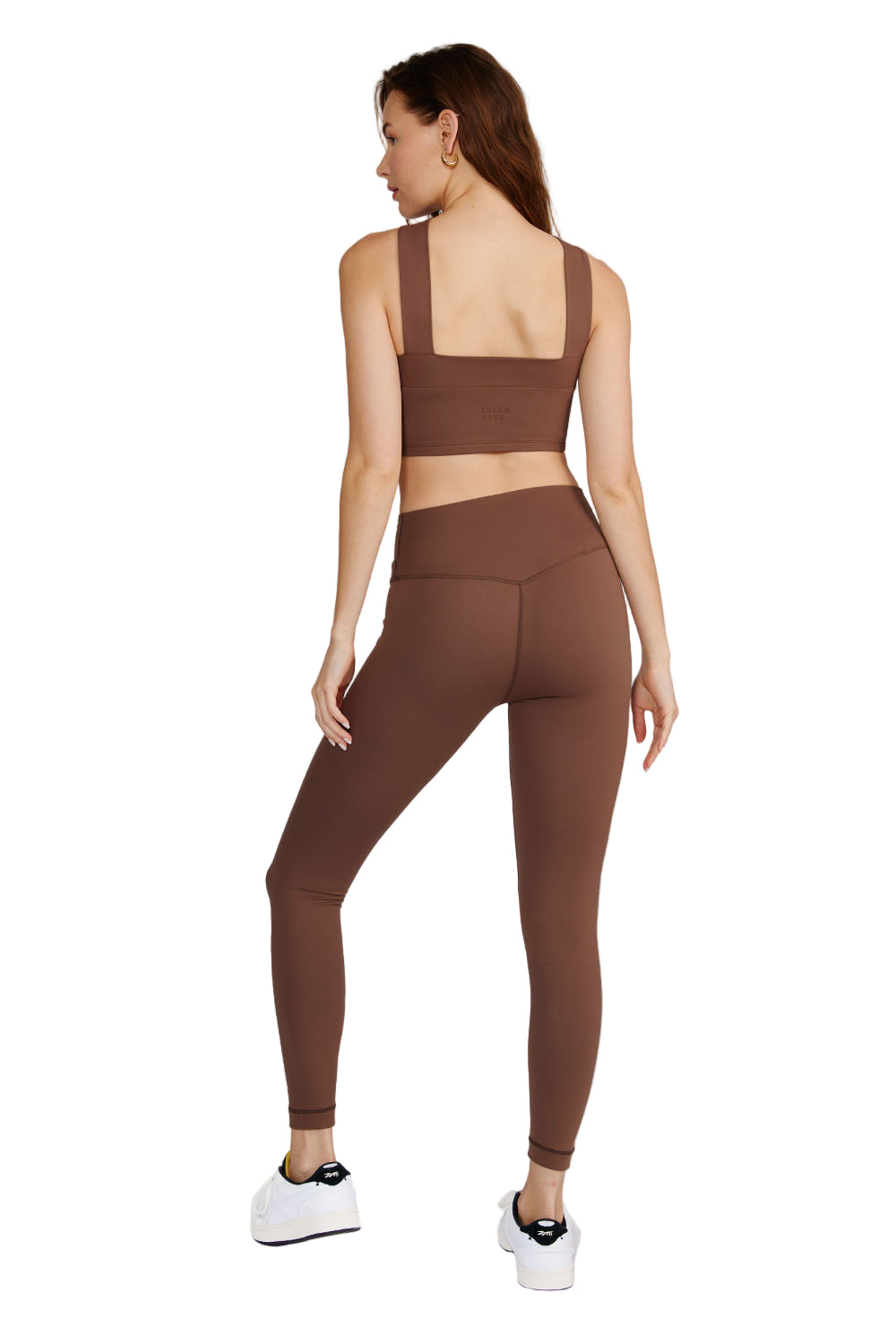 Cream Yoga Jenn 7/8 length legging - Mocha - Back Full View
