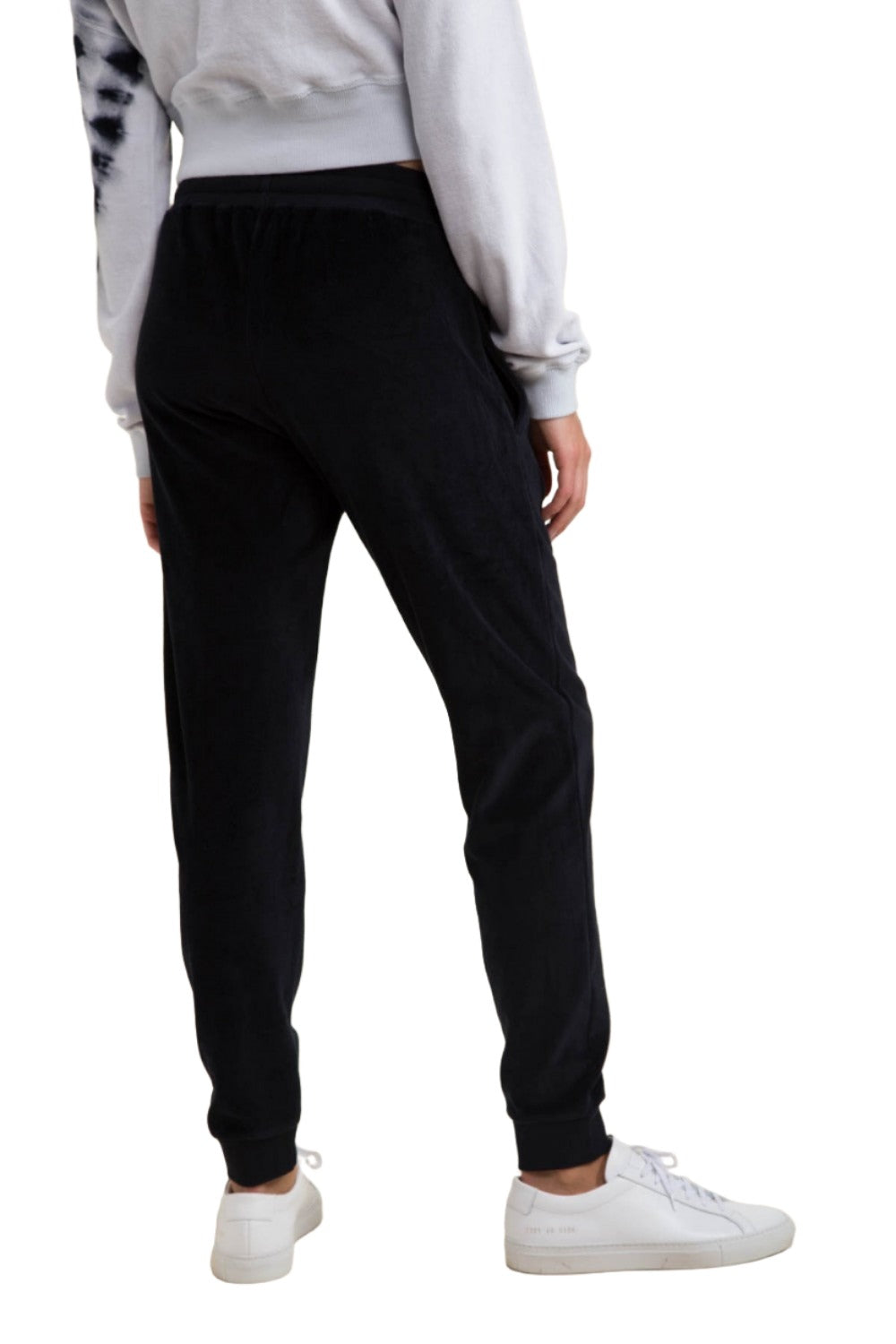 Mono B Fleece Lined Joggers with Cuffed Ankles KP-A0915 - Black - Back View