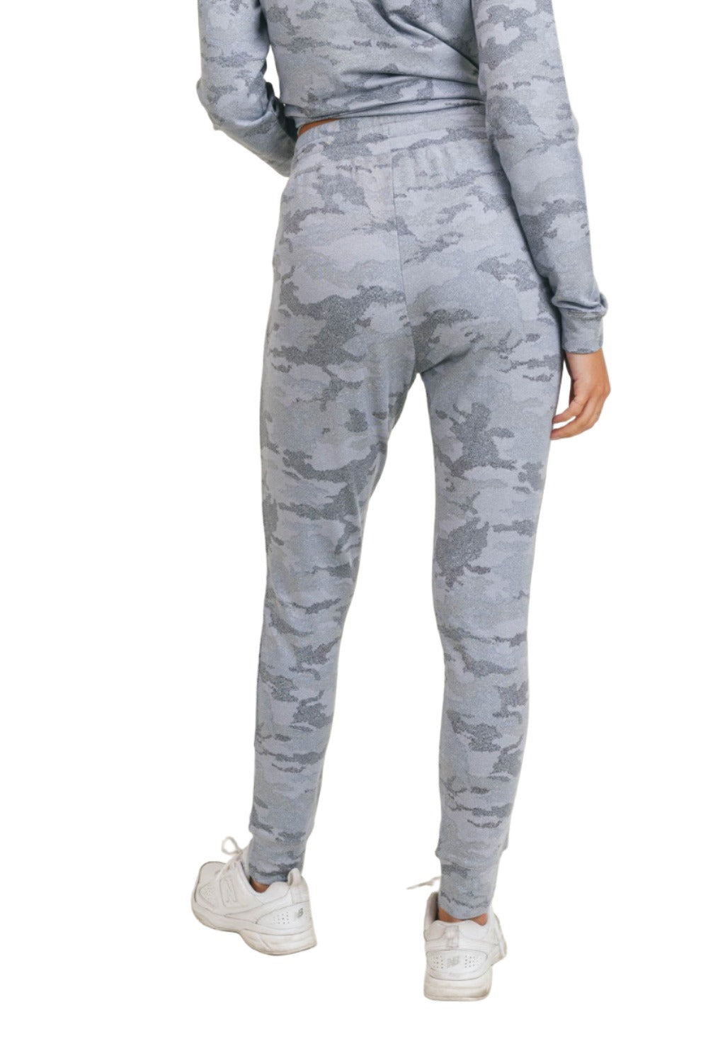 Mono B Light Camo Joggers with Drawstrings KP-A1052 - Blue - Back View