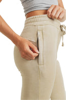 Mono B Skinny Fleece Joggers KP11576 - Natural - Rear View