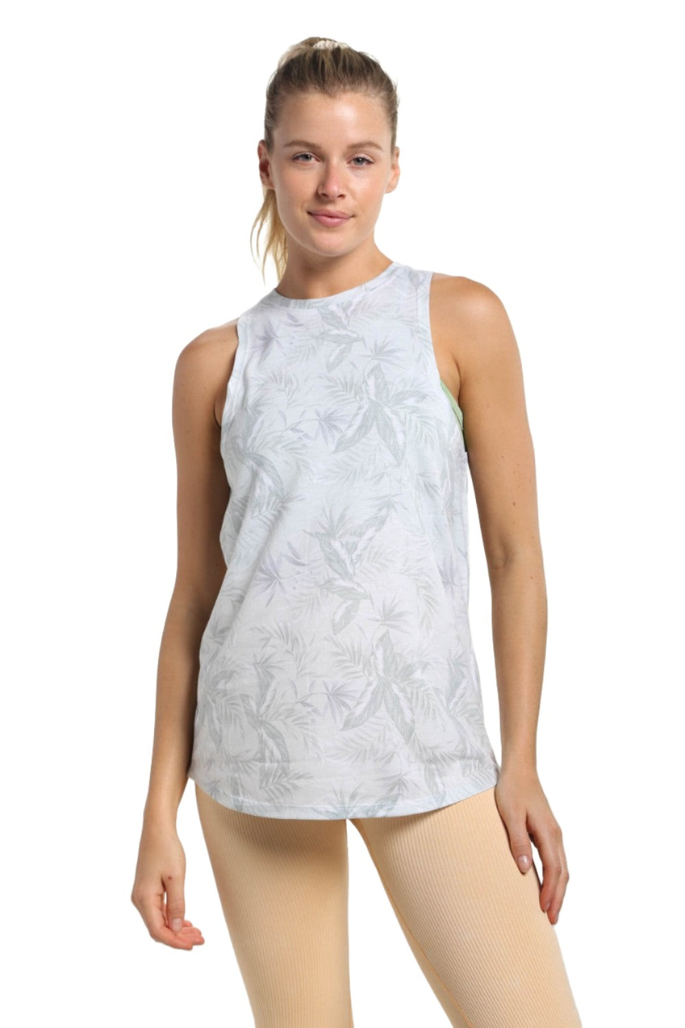 Mono B Floral Tank Top KT-B0232 - Mint Floral - Front View