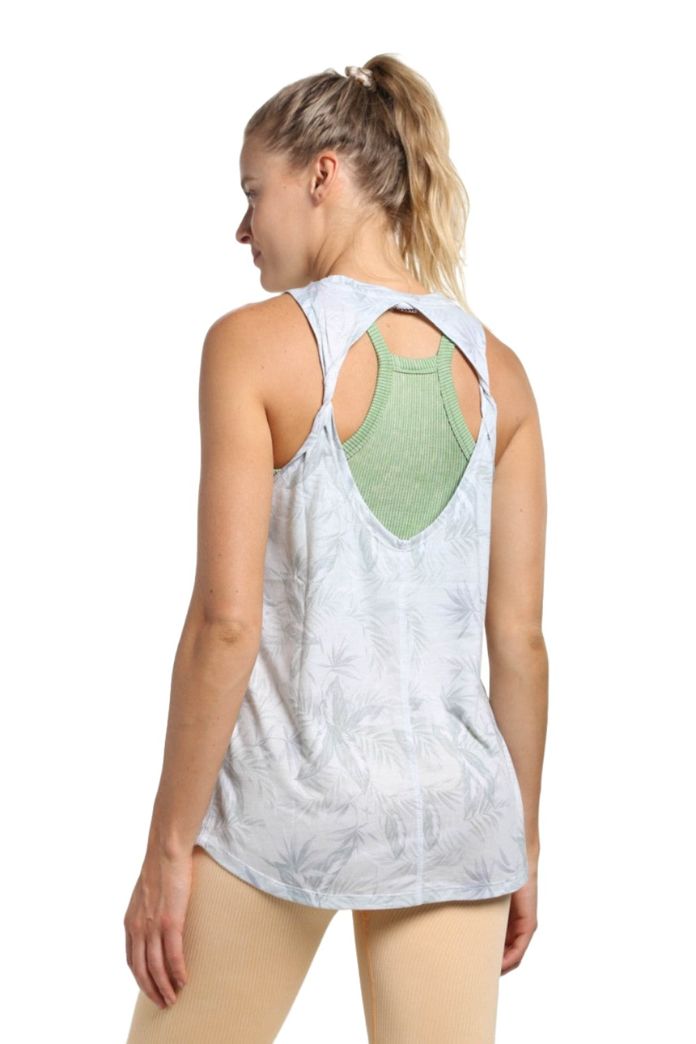 Mono B Floral Tank Top KT-B0232 - Mint Floral - Back View