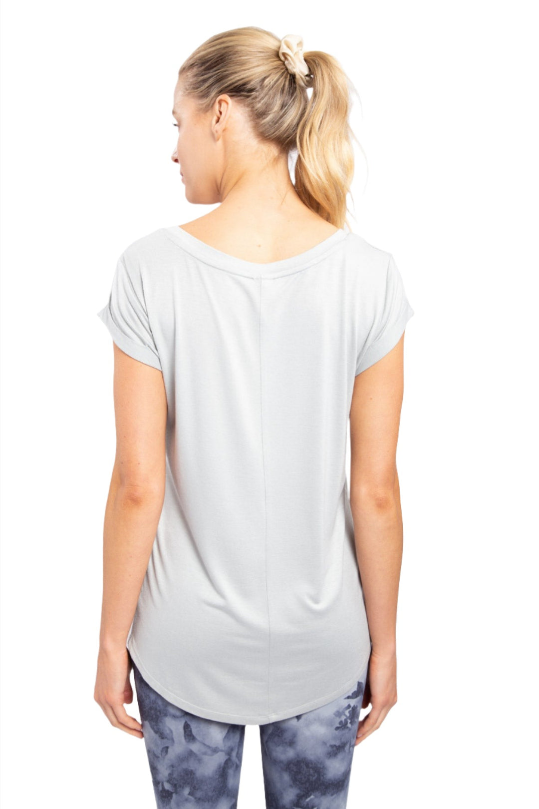 Mono B Round Neck T-Shirt KT10967 and Plus - Mist - Back View