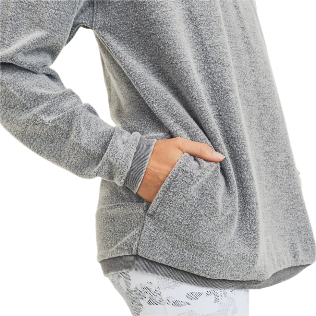 Mono B Fleece Hoodie KT11575 Plus - Charcoal - Rear View