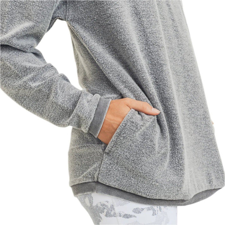 Mono B Fleece Hoodie KT11575 Plus - Charcoal - Rear View