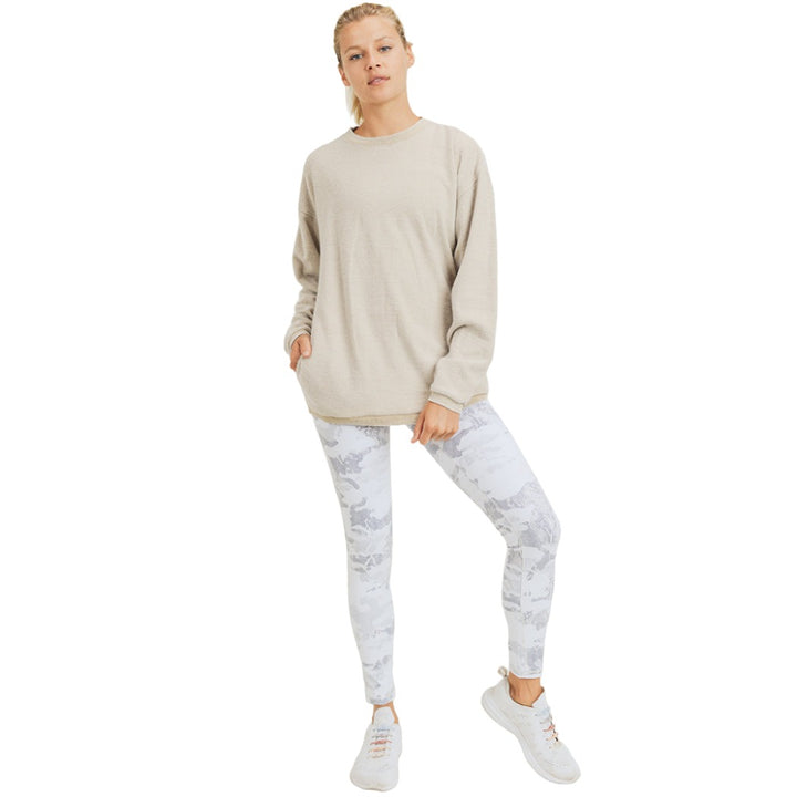 Mono B Fleece Hoodie KT11575 Plus - Natural - Front Full View