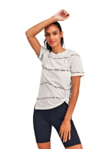 Mono B Split Hem Tie-Dye Basic Tee KT11735 - Mist/Mauve - Front View