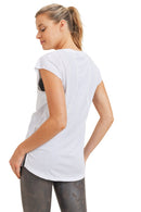 Mono B Perforated Swoop Top KT210352 and Plus - White - Back View