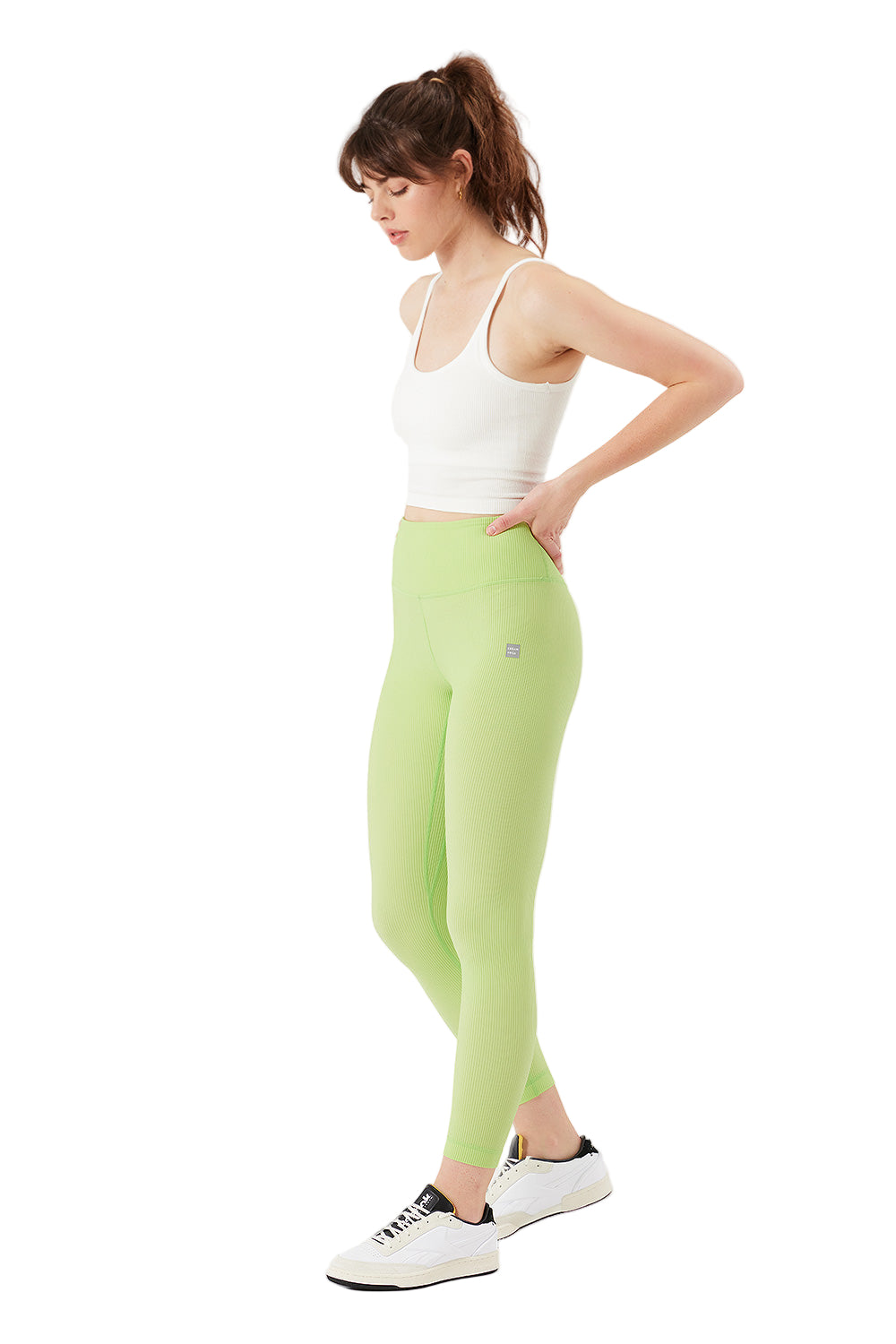 Cream Yoga Kendall cami bra tank - White - Side Full View