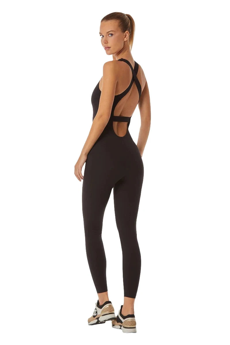 Noli Yoga Vixen Jumpsuit - Black - Back Side View