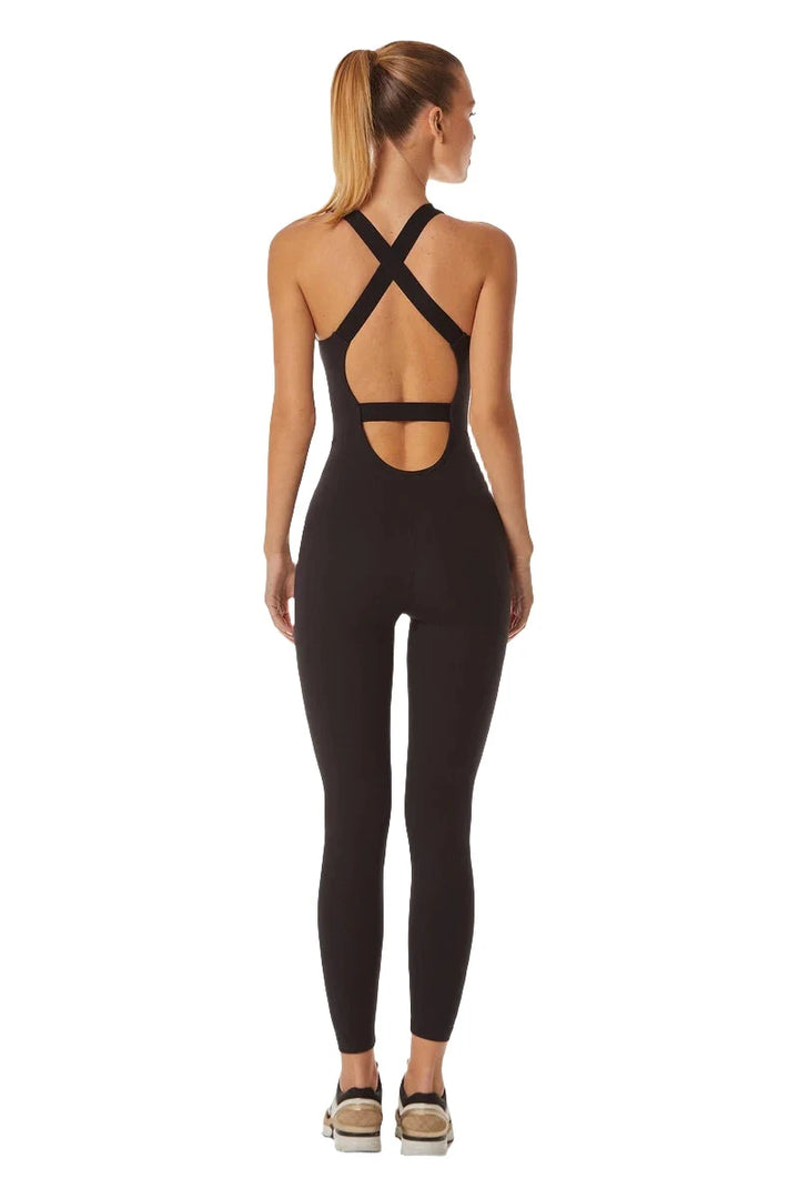 Noli Yoga Vixen Jumpsuit - Black - Back Full View