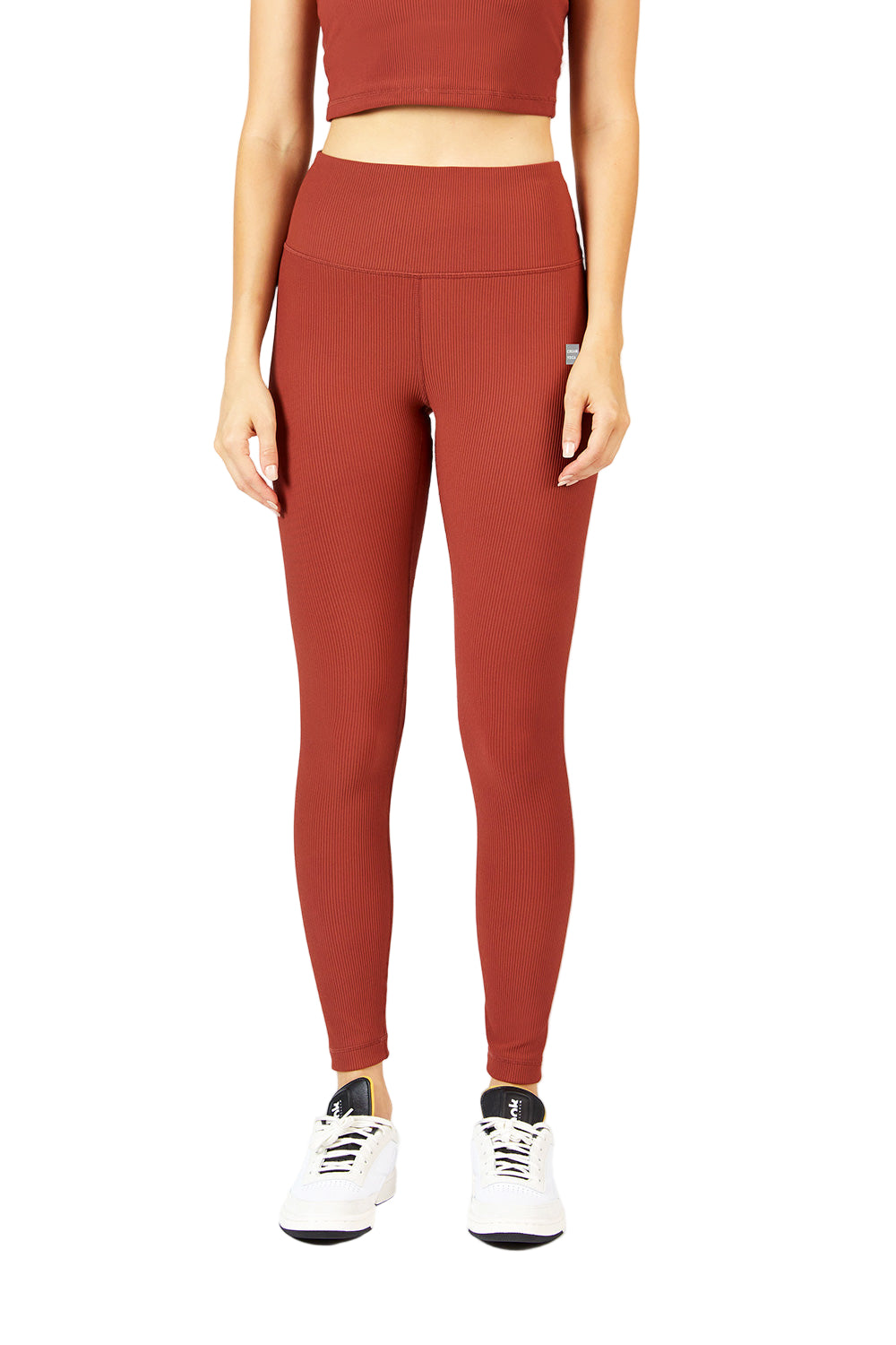 Cream Yoga Nancy ribbed legging - amber - Bottom Front View