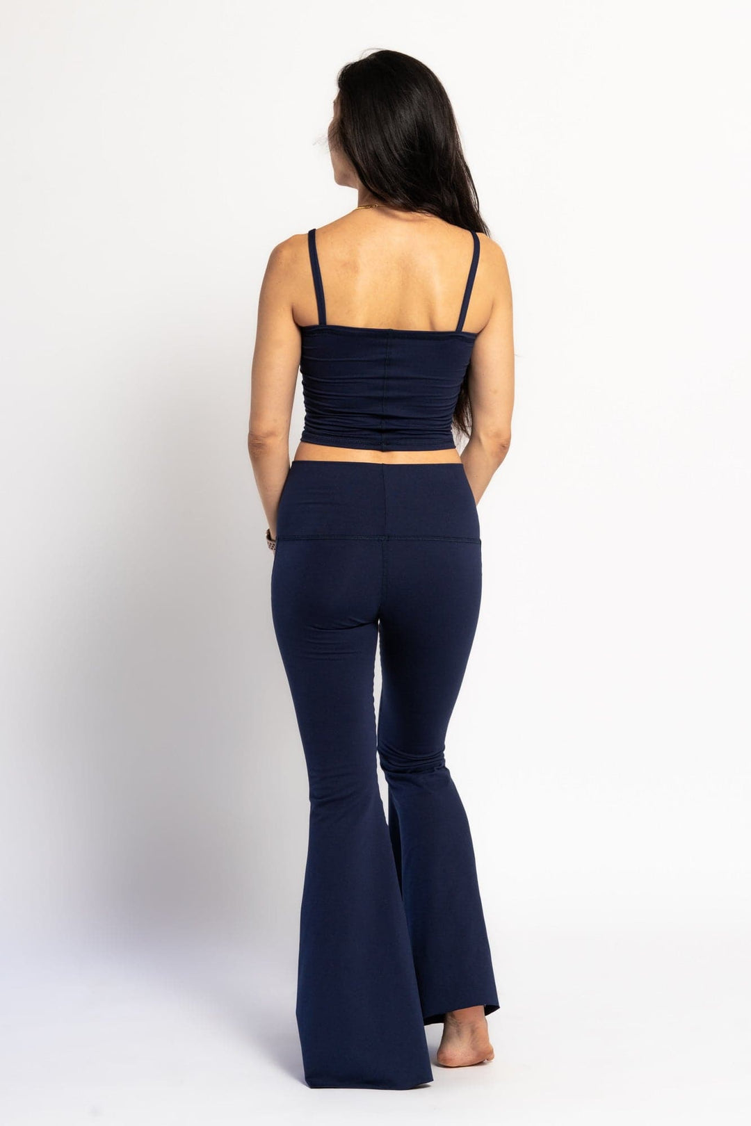 Solid Navy Crop Bell Bottom ♡