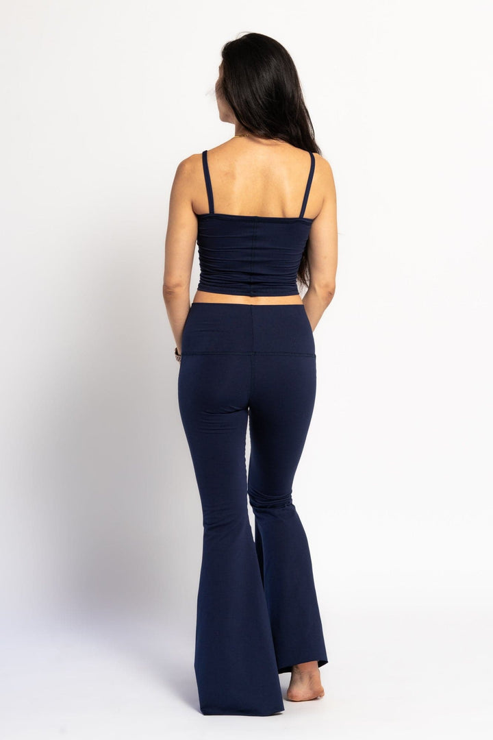 Solid Navy Crop Bell Bottom ♡