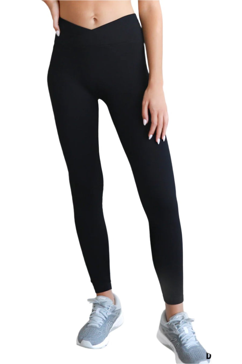 NikiBiki Ribbed Crossover Waistband Leggings NB8110