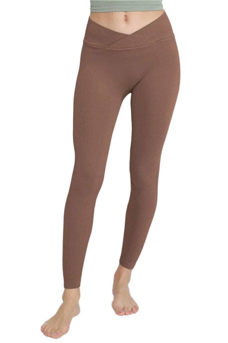 NikiBiki Ribbed Crossover Waistband Leggings NB8110