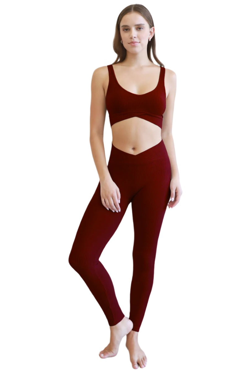 NikiBiki Ribbed Crossover Waistband Leggings NB8110