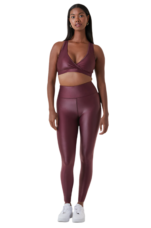 Noli Liquid Legging - Dark Cherry - Front Full View2