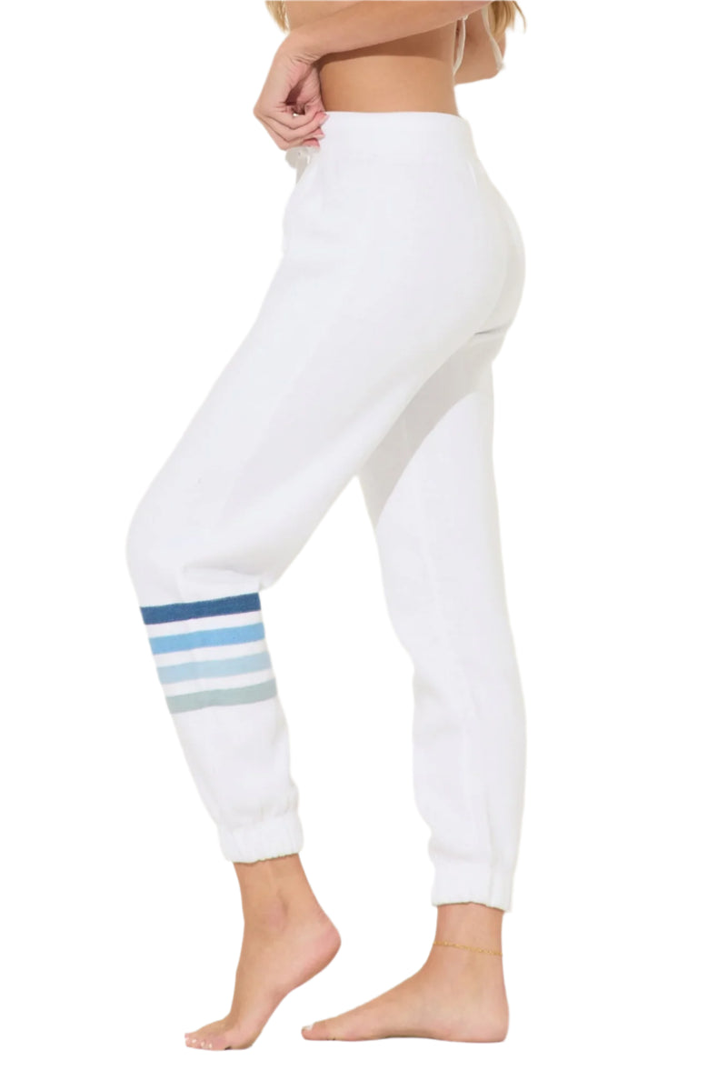 Ocean Drive Fleece Blue Stripe White Jogger OD12032