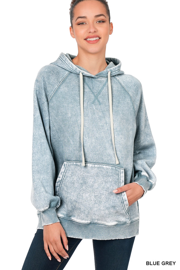 Zenana Mineral Washed Hooded Sweatshirt OTW-4551