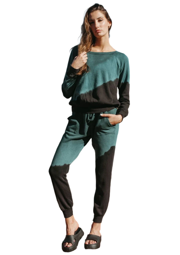 Jala Pocket Jogger - Teal Tie Dye - Front Full View