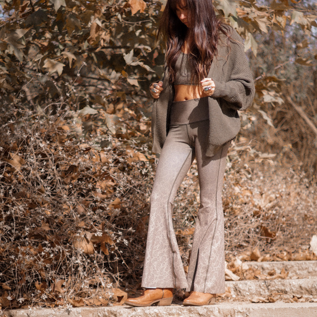 Paisley Camo Crop Bell Bottom ♡