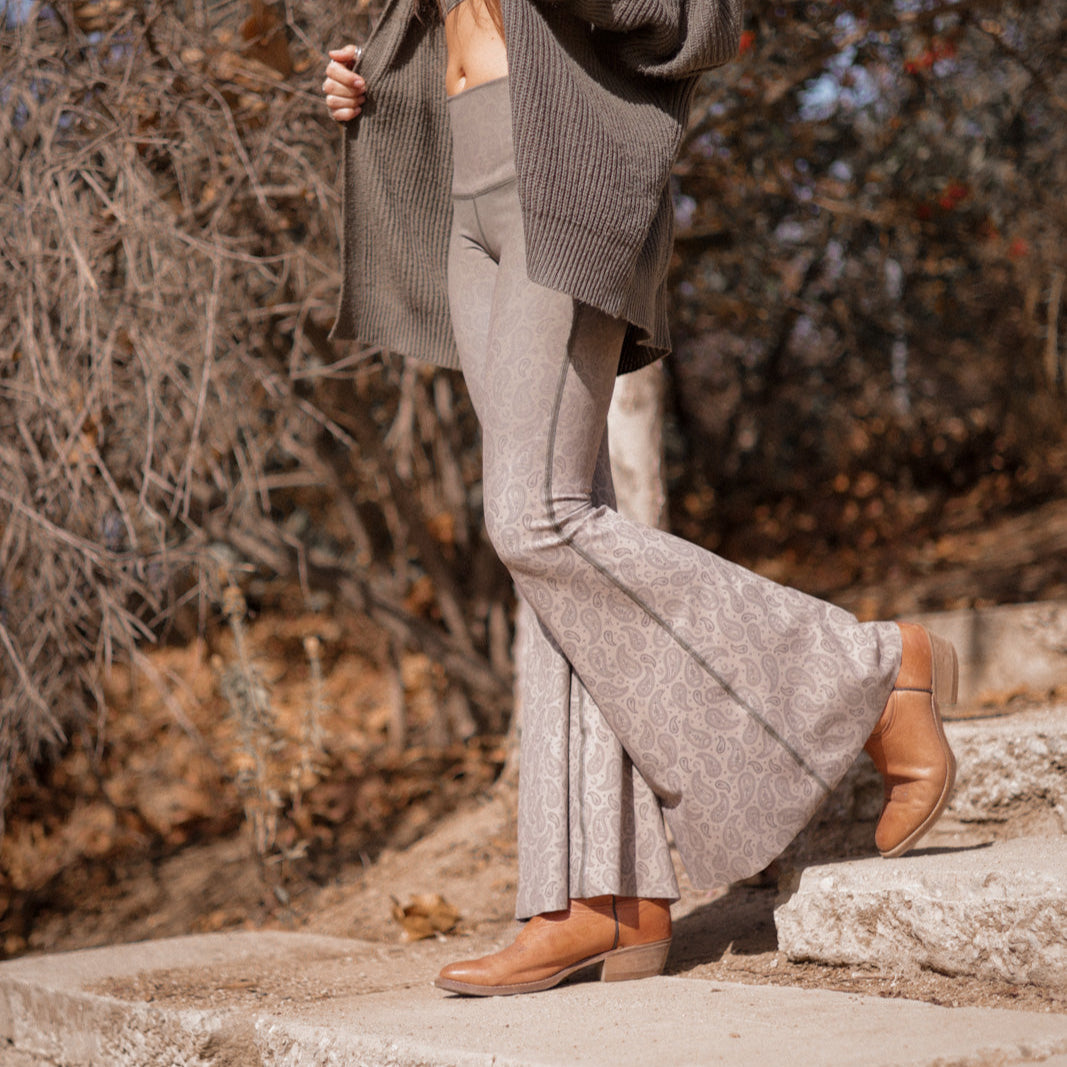 Paisley Camo Crop Bell Bottom ♡