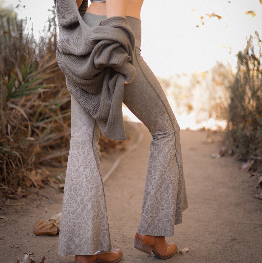 Paisley Camo Crop Bell Bottom ♡