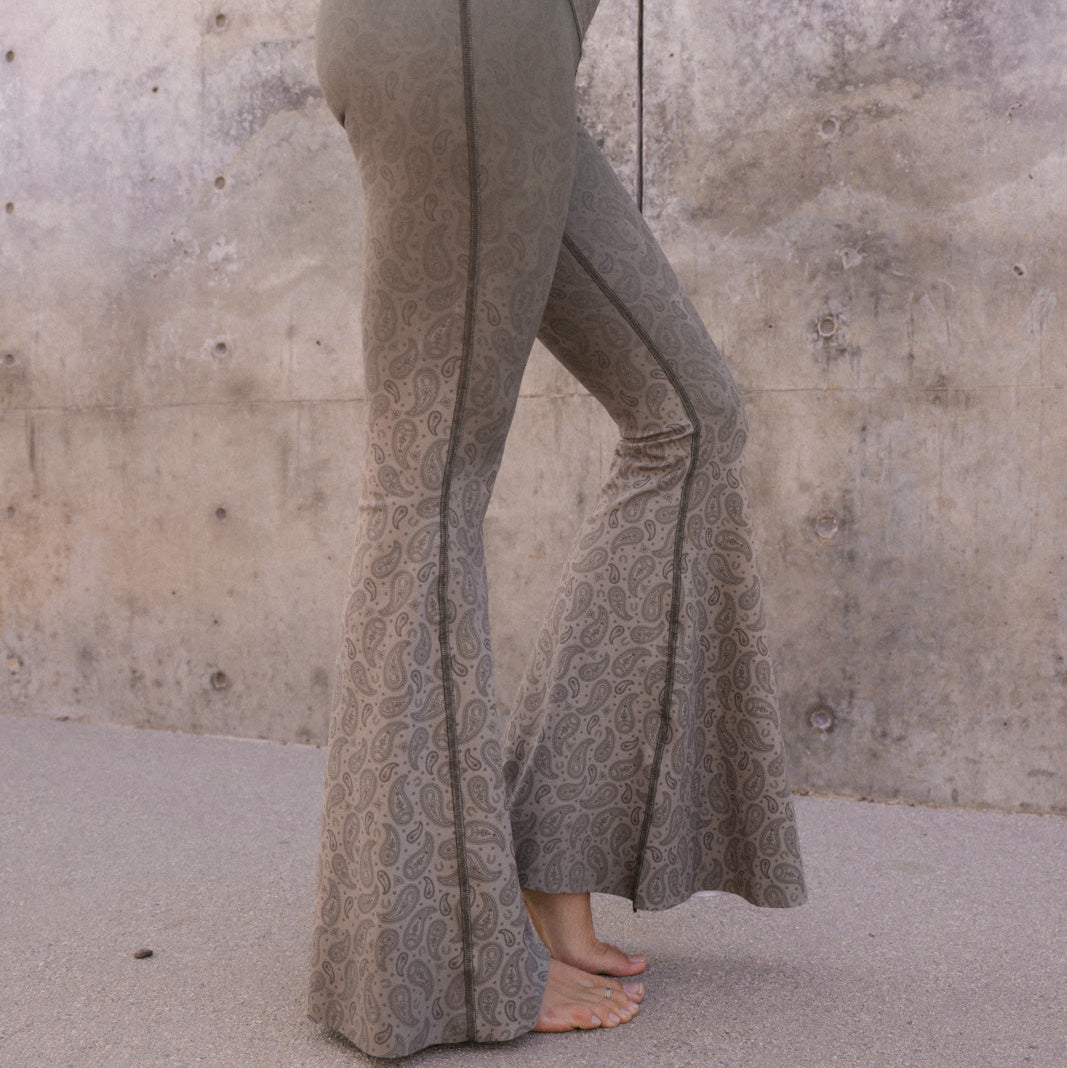 Paisley Camo Crop Bell Bottom ♡