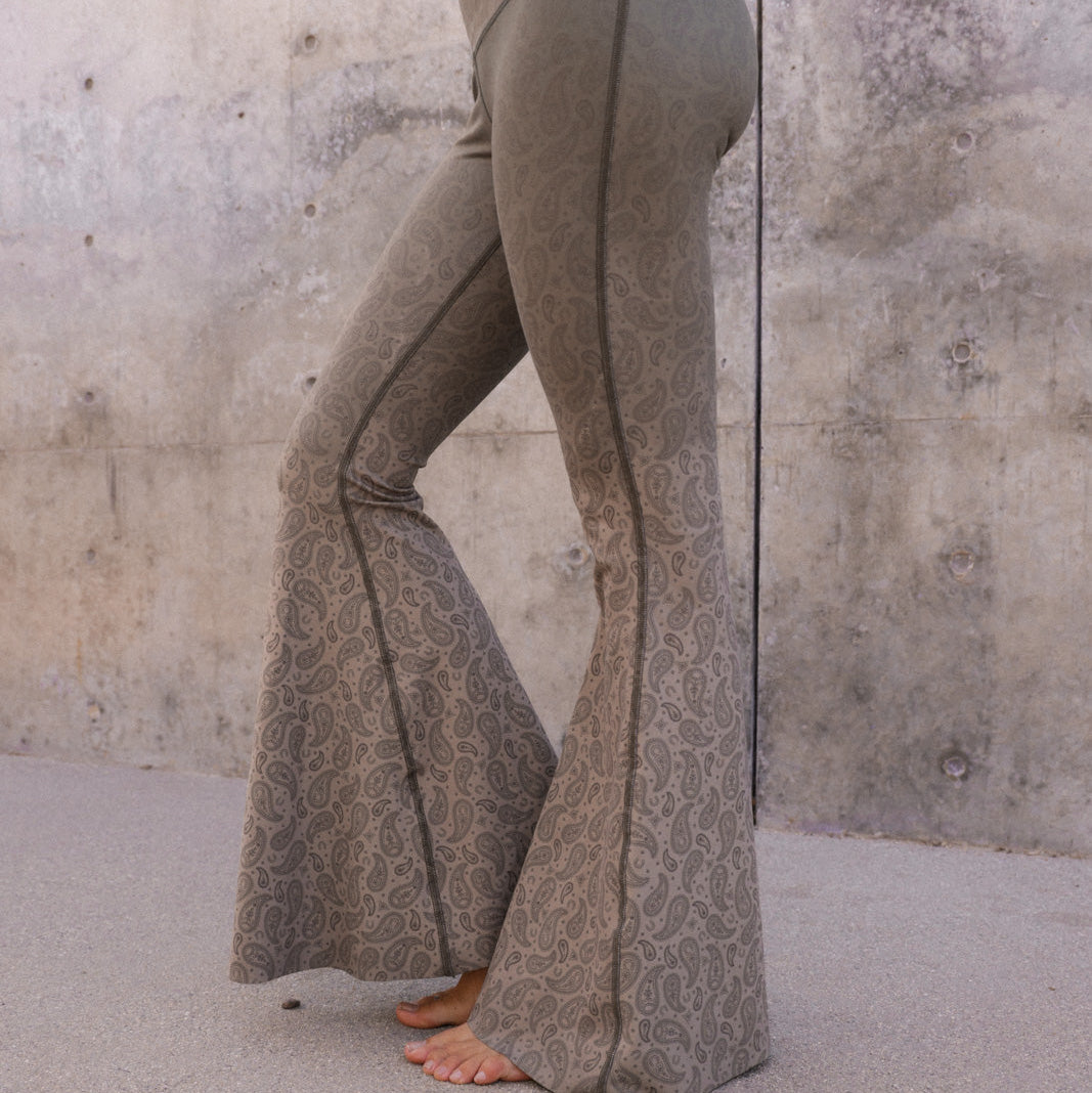 Paisley Camo Crop Bell Bottom ♡