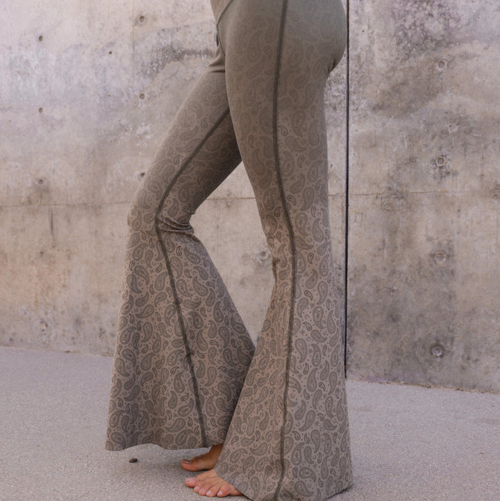 Paisley Camo Crop Bell Bottom ♡