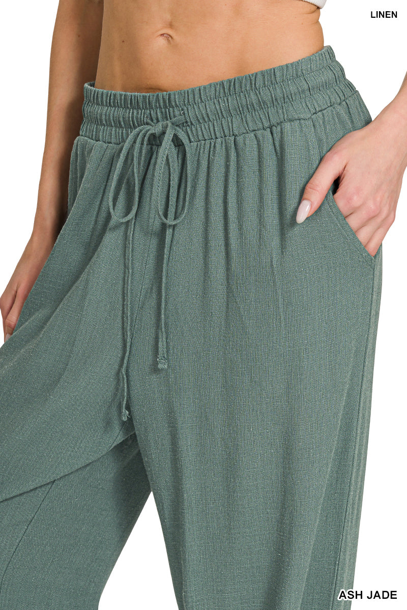 Zenana Linen Blend Palazzo Pant QP 7329