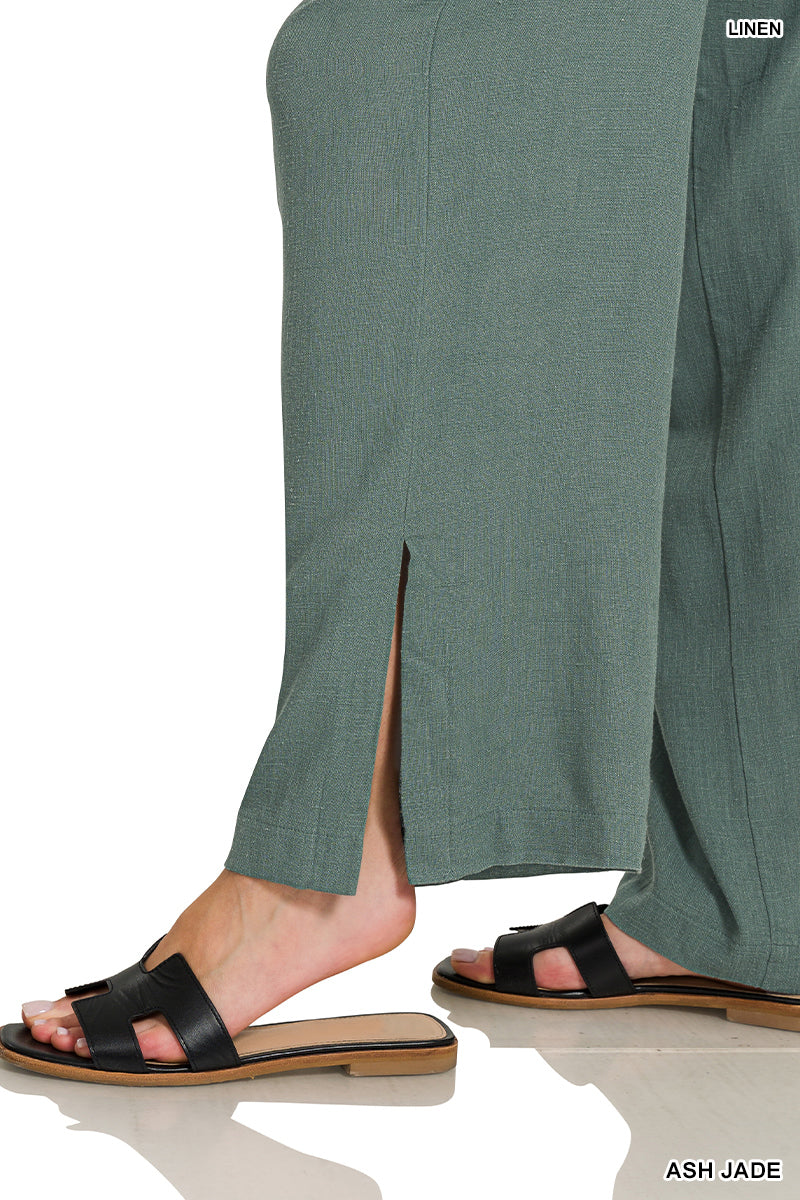 Zenana Linen Blend Palazzo Pant QP 7329