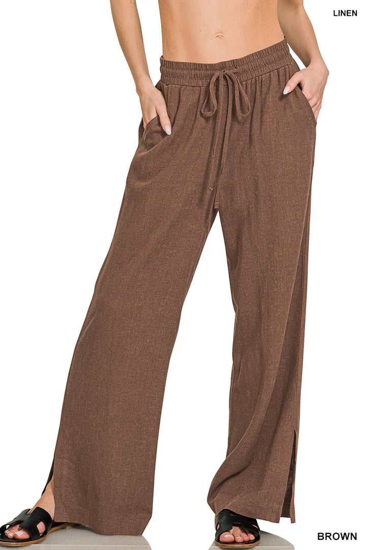 Zenana Linen Blend Palazzo Pant QP 7329