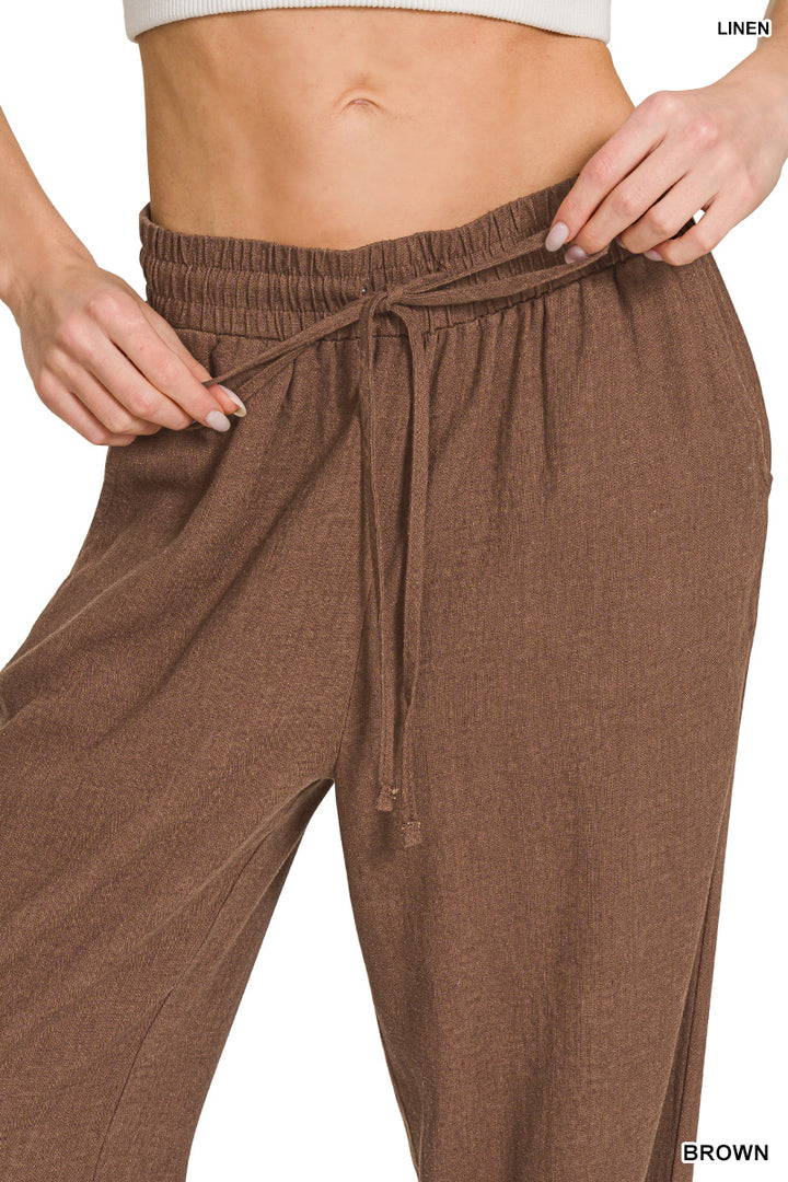Zenana Linen Blend Palazzo Pant QP 7329