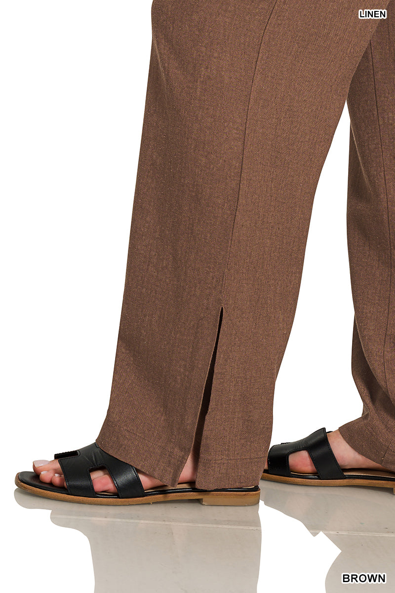Zenana Linen Blend Palazzo Pant QP 7329