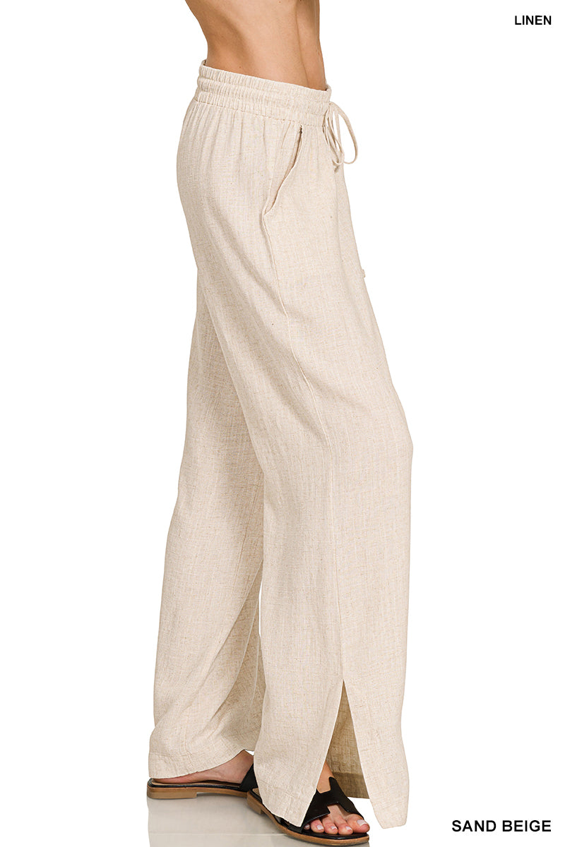 Zenana Linen Blend Palazzo Pant QP 7329