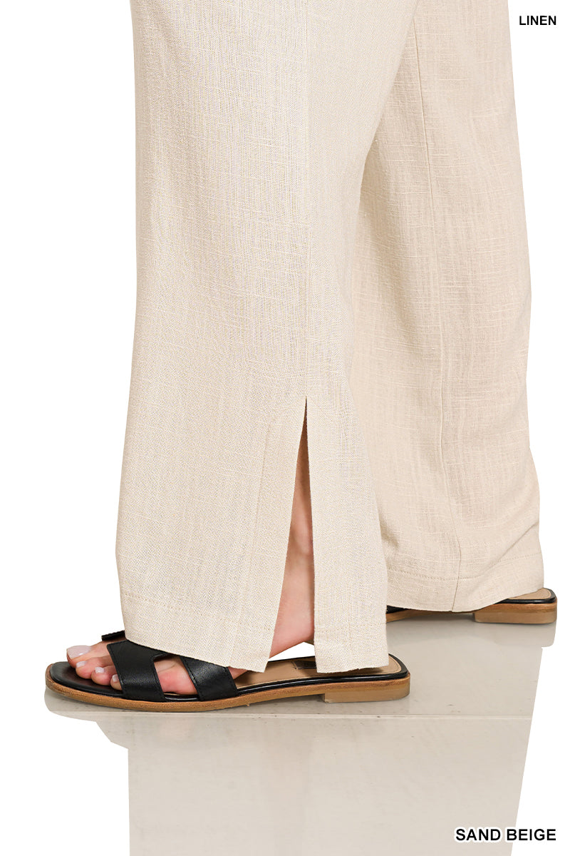 Zenana Linen Blend Palazzo Pant QP 7329
