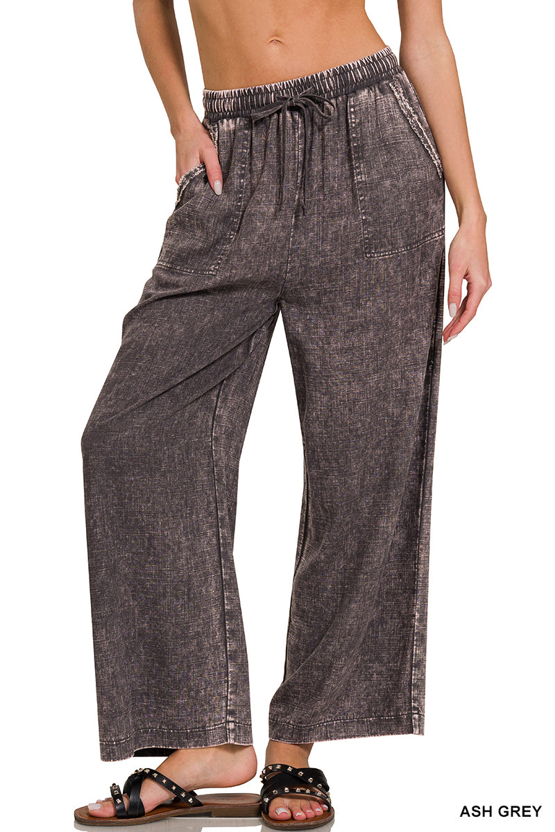 Zenana Linen Blend Palazzo Pant QPW-7188PP